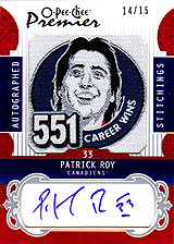 2008-2009 OPC Premier Stitchings Auto APS-PR Patrick Roy