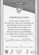 2008-2009 OPC Premier Foursomes 4J-FCMS Evgeni Malkin :: Jordan Staal :: Marc-Andre Fleury :: Sidney Crosby