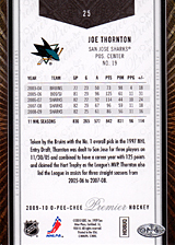 2008-2009 OPC Premier Regular Cards 25 Joe Thornton