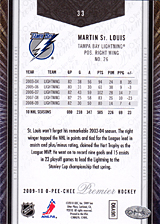 2008-2009 OPC Premier Regular Cards 33 Martin St. Louis