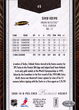 2008-2009 OPC Premier Regular Cards 49 Saku Koivu