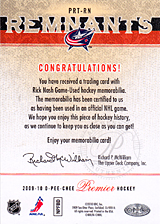 2008-2009 OPC Premier Remnants Triple PRT-RN Rick Nash