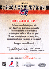 2008-2009 OPC Premier Remnants Triple PRT-SM Steve Mason