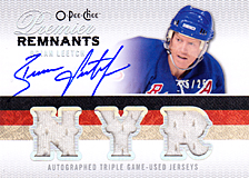 2008-2009 OPC Premier Remnants Triple Auto AR3-BL Brian Leetch