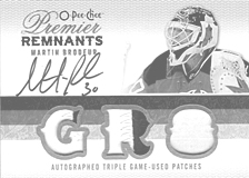 2008-2009 OPC Premier Remnants Triple Auto AR3-MB Martin Brodeur
