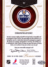 2008-2009 OPC Premier Rookies & Auto 92 