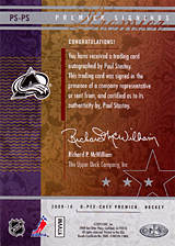 2008-2009 OPC Premier Signings PS-PS Paul Stastny
