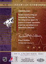 2008-2009 OPC Premier Signings PS-SD Shane Doan