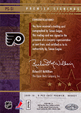 2008-2009 OPC Premier Signings PS-SI Simon Gagne
