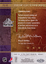 2008-2009 OPC Premier Signings PS-VO Tomas Vokoun