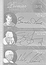 2008-2009 OPC Premier Signings - Triple PS3-HYL Gordie Howe :: Nicklas Lidstrom :: Steve Yzerman