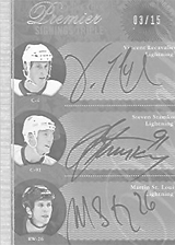 2008-2009 OPC Premier Signings - Triple PS3-LSS Martin St. Louis :: Steven Stamkos :: Vincent Lecavalier