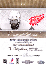2009-2010 OPC Premier Stitchings PS-HZ 