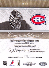 2009-2010 OPC Premier Stitchings PS-PR 