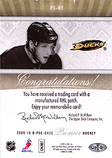 2009-2010 OPC Premier Stitchings PS-RY 