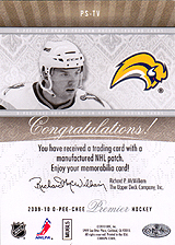 2009-2010 OPC Premier Stitchings PS-TV 