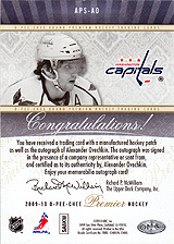 2009-2010 OPC Premier Stitchings Auto APS-AO 