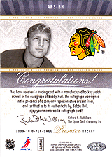 2009-2010 OPC Premier Stitchings Auto APS-BH 