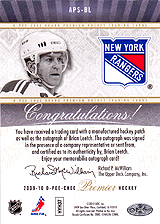 2009-2010 OPC Premier Stitchings Auto APS-BL 