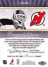 2009-2010 OPC Premier Stitchings Auto APS-BR 