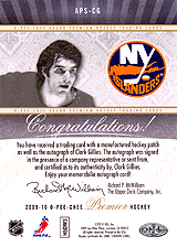 2009-2010 OPC Premier Stitchings Auto APS-CG 
