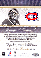 2009-2010 OPC Premier Stitchings Auto APS-CP 