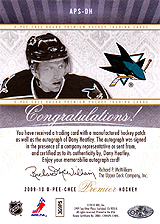 2009-2010 OPC Premier Stitchings Auto APS-DH 
