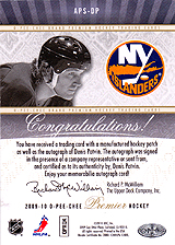 2009-2010 OPC Premier Stitchings Auto APS-DP 