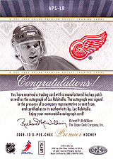 2009-2010 OPC Premier Stitchings Auto APS-LR 