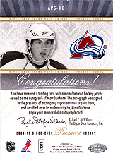 2009-2010 OPC Premier Stitchings Auto APS-MD 