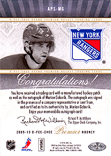 2009-2010 OPC Premier Stitchings Auto APS-MG 