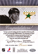 2009-2010 OPC Premier Stitchings Auto APS-MM 