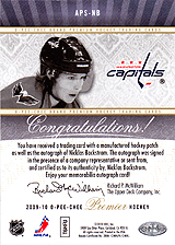 2009-2010 OPC Premier Stitchings Auto APS-NB 