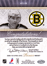 2009-2010 OPC Premier Stitchings Auto APS-RB 