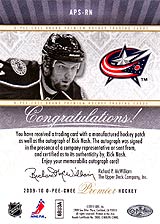2009-2010 OPC Premier Stitchings Auto APS-RN 