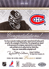 2009-2010 OPC Premier Stitchings Auto APS-RO 