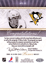 2009-2010 OPC Premier Stitchings Auto APS-SC 