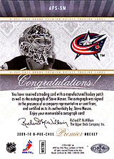 2009-2010 OPC Premier Stitchings Auto APS-SM 