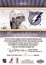 2009-2010 OPC Premier Stitchings Auto APS-SS 