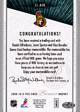 2008-2009 OPC Premier TRIOS 3J-ASK Alex Kovalev :: Daniel Alfredsson :: Jason Spezza