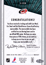 2008-2009 OPC Premier TRIOS 3J-BSW Cam Ward :: Eric Staal :: Rod Brind`Amour