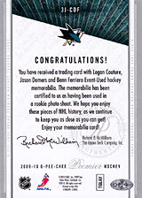 2008-2009 OPC Premier TRIOS 3J-CDF Benn Ferriero :: Jason Demers :: Logan Couture