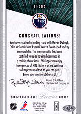 2008-2009 OPC Premier TRIOS 3J-DMO Colin McDonald :: Devan Dubnyk :: Ryan O'Marra