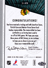 2008-2009 OPC Premier TRIOS 3J-HTK Jonathan Toews :: Marian Hossa :: Patrick Kane