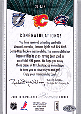 2008-2009 OPC Premier TRIOS 3J-LIN Jarome Iginla :: Rick Nash :: Vincent Lecavalier