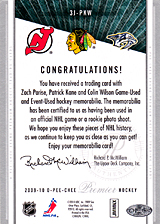 2008-2009 OPC Premier TRIOS 3J-PKW Colin Wilson :: Patrick Kane :: Zach Parise